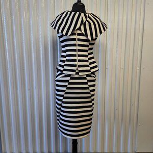 Gracia 2-PC Black-White Striped Skirt Set